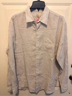 Light Blue Long-Sleeve Men's Button-Up Shirt